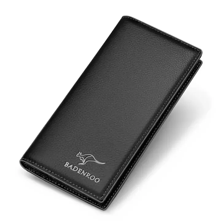 High-Quality Leather Long Wallet for Men | Black