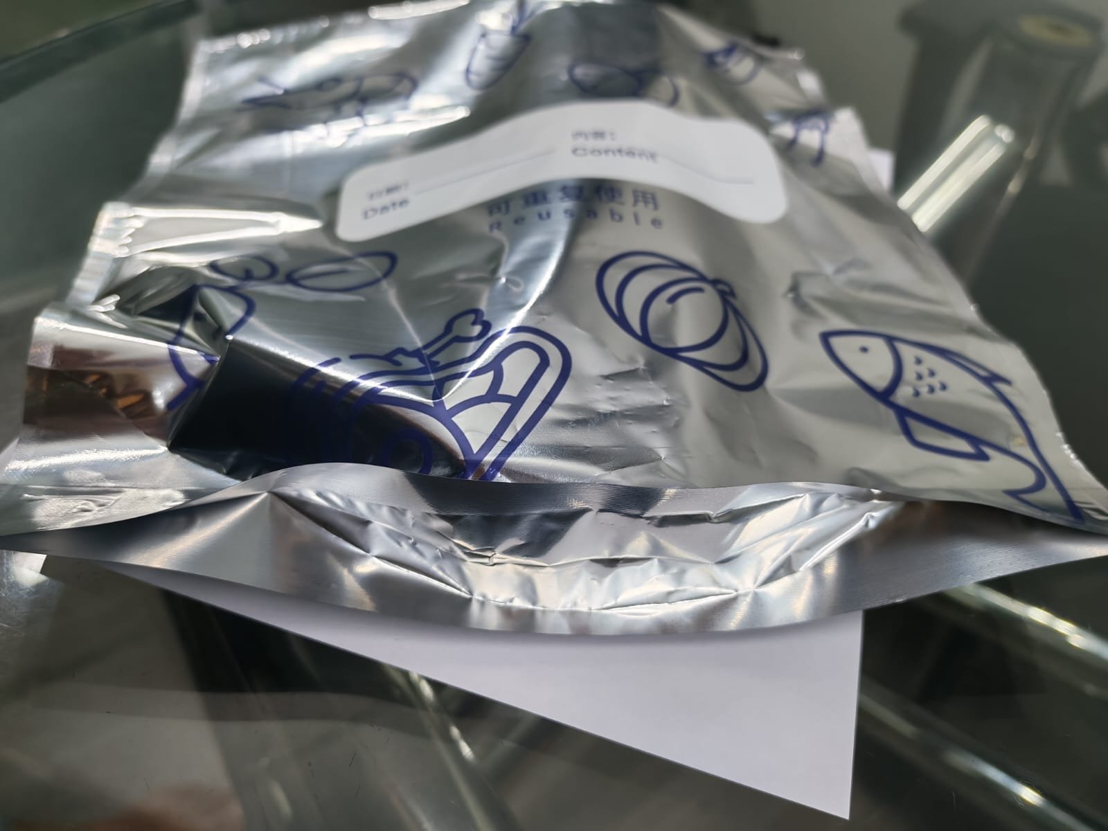 Aluminum Foil Food Bag Leakproof Freezer Safe Kitchen Fresh Bag Fresh-keeping Reusable Zip Lock Bag